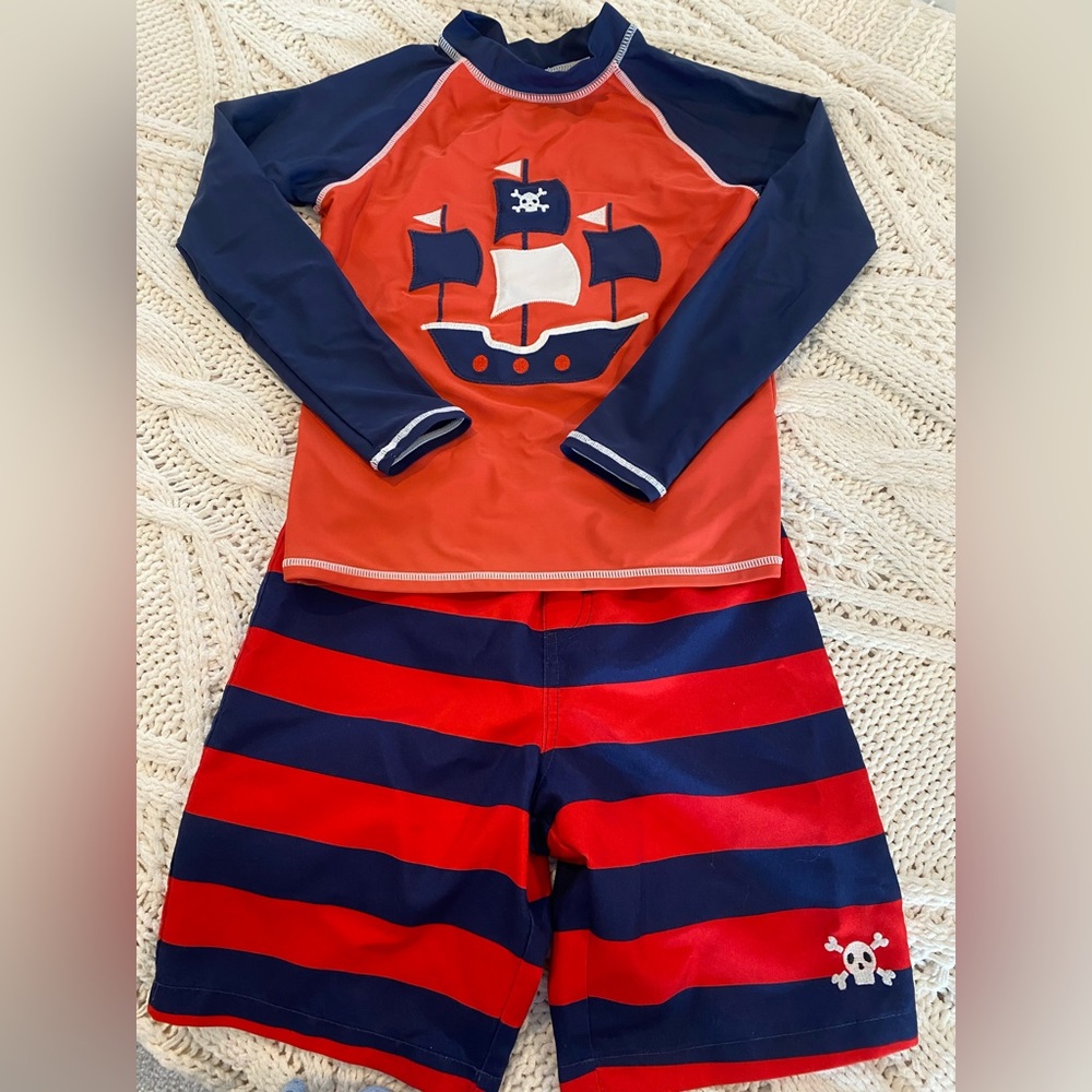Kids Gymboree Pirate Ship Swim Set - Red and Blue